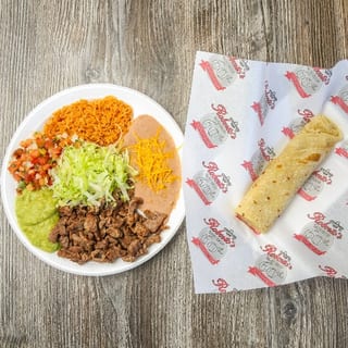 COMBO 7.  CARNE ASADA PLATE - GUACAMOLE, SALSA MEX, LETTUCE, CARNE ASADA