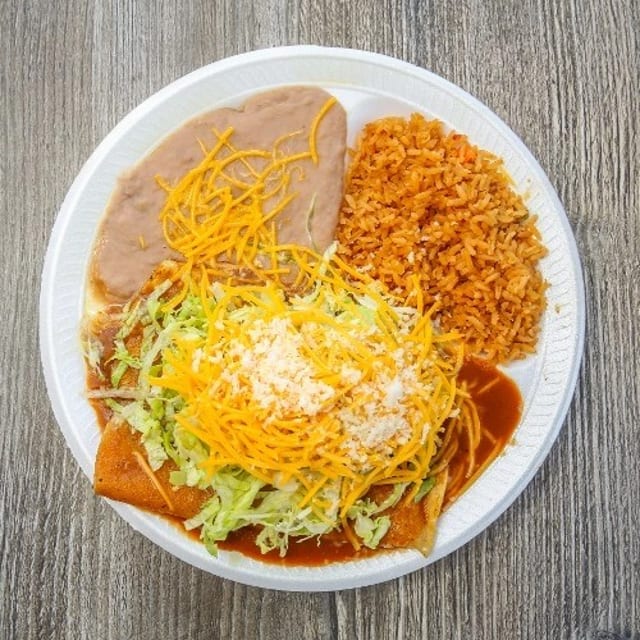 Two Grilled Shrimp Enchiladas.