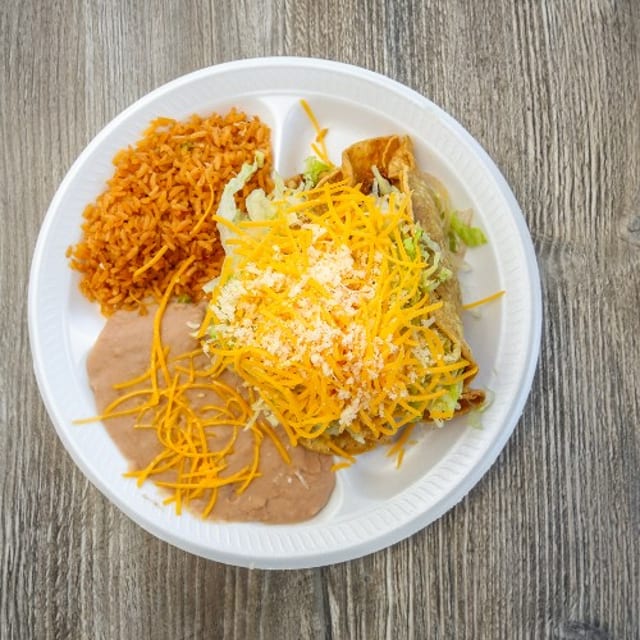Three Rolled Guacamole Tacos.