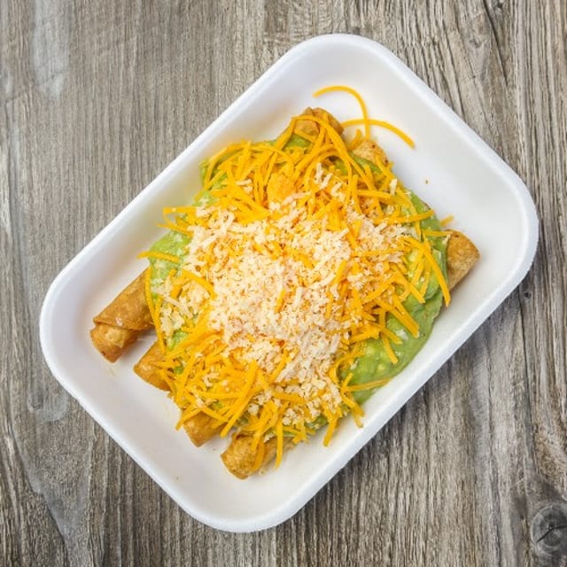 12 CHKN ROLLED TACOS GUACAMOLE.