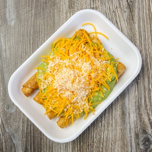 3 CHKN ROLLED TACOS GUACAMOLE.